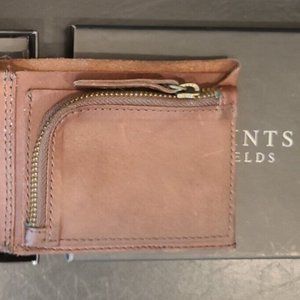 Allsaints Spitalfields Jacks Place Wallet Billfold Stitched Zipper